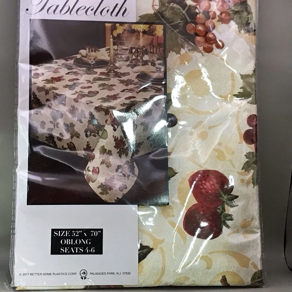 Better Homes 2017 Vinyl Flannelback‎ Tablecloth Oblong 52